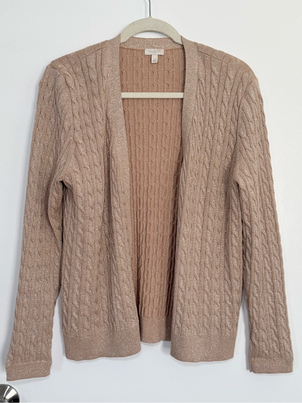 Talbots Metallic Cable Knit Cardigan